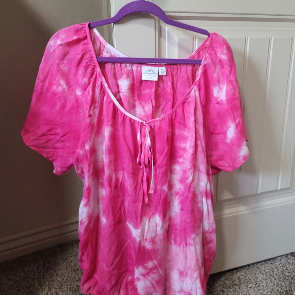 Pink peasant top